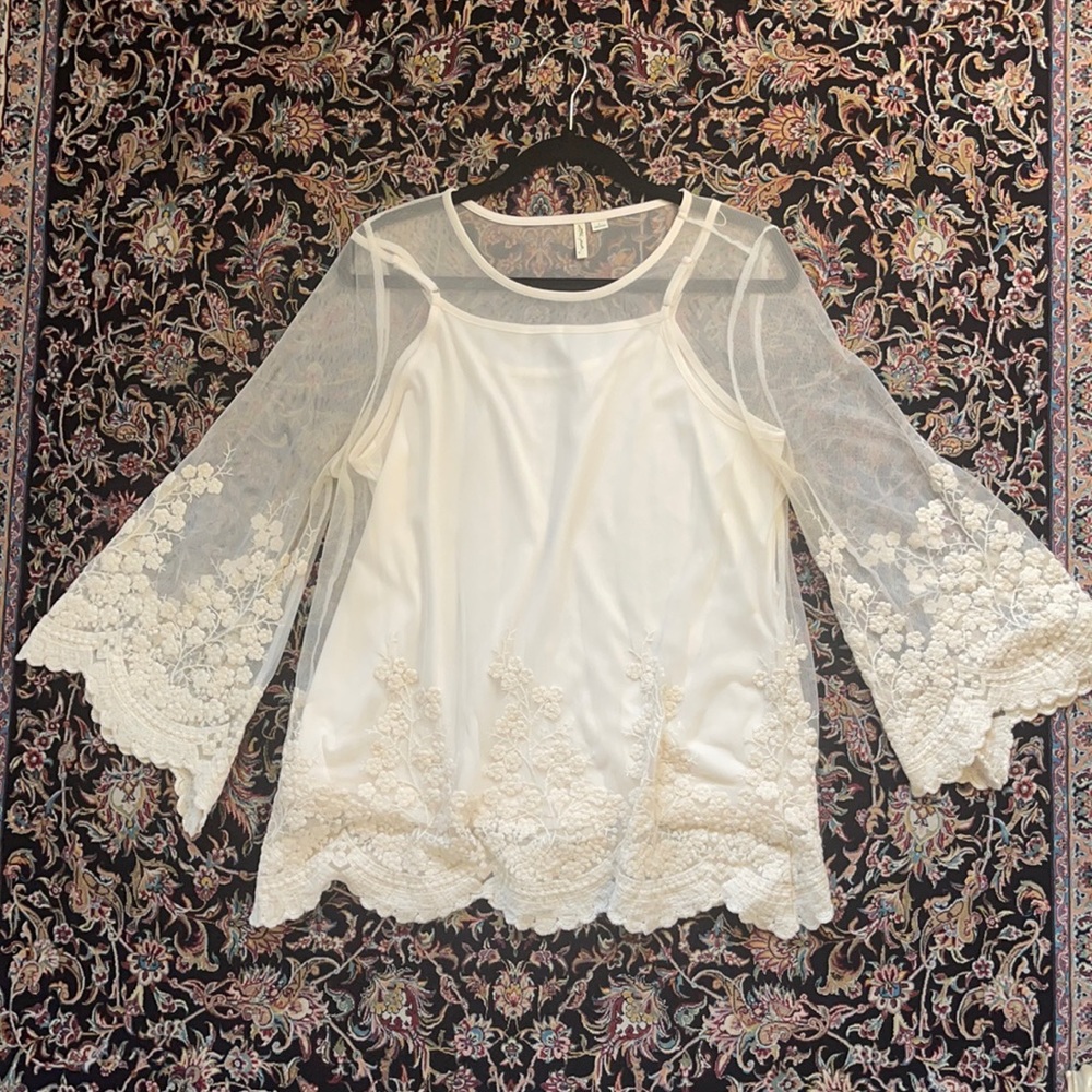 Ultra Pink Eggshell Lace Blouse with Lining
